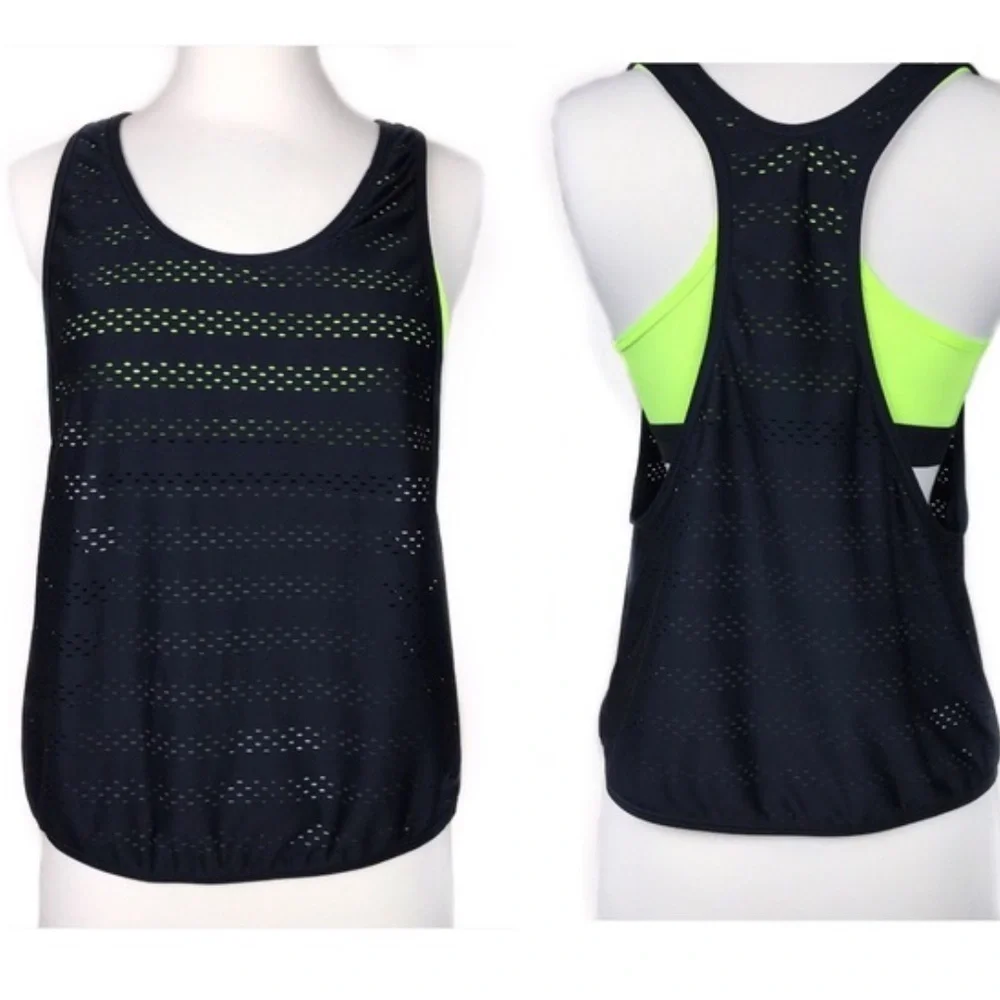 NIKE Racerback Built In Bra Mesh Tank Top S
